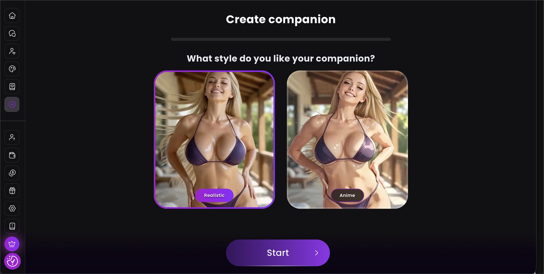 Choix du rendu visuel réaliste ou anime dans la version 2026 du créateur Dreamz.ai