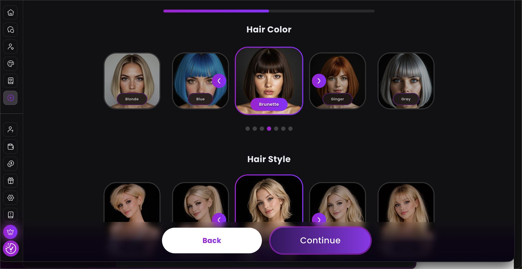 Personnalisation de la couleur des cheveux et de la coiffure sur Dreamz.ai