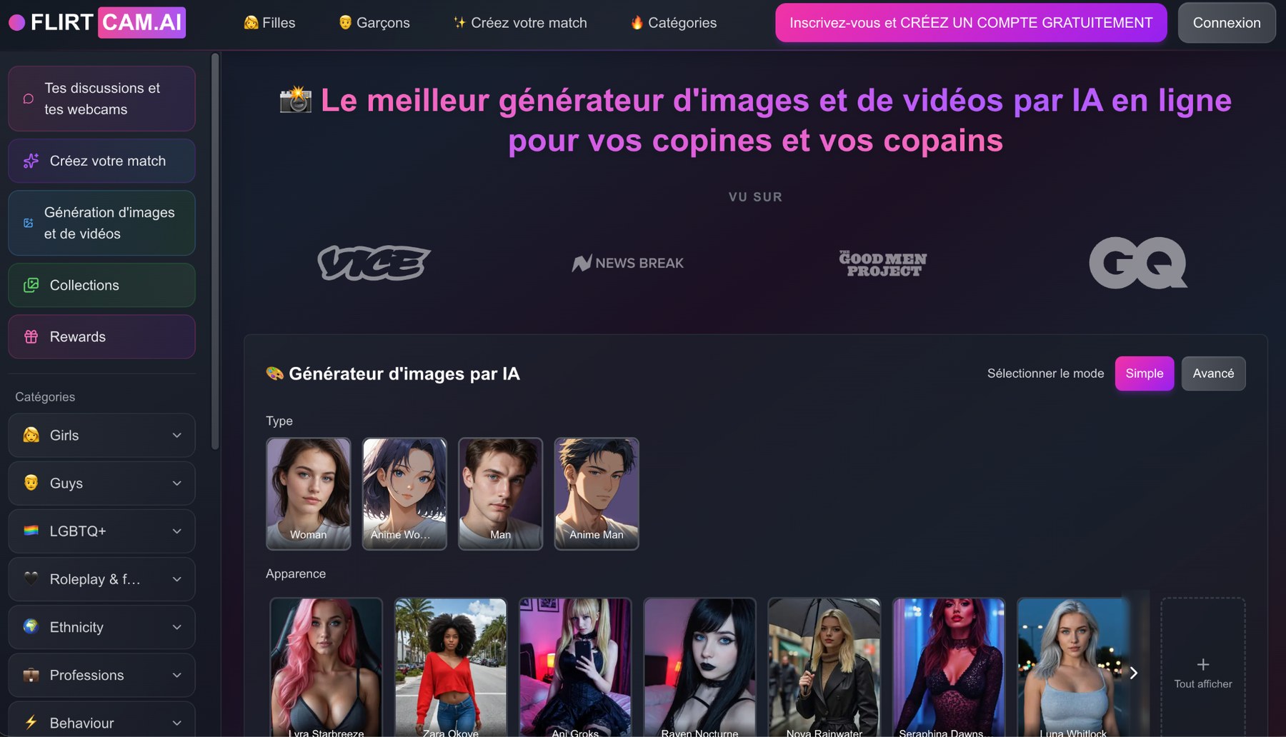 Keira Berlin poursuit la conversation dans un français fluide sur FLIRTcam.AI